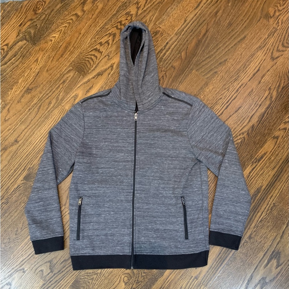 Apt 9 Gray and black jacket with hood size‎ L